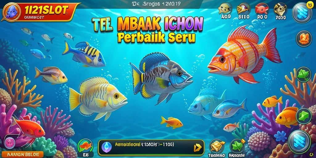 Tangkapan layar gameplay 1121SLOT menampilkan aksi seru menangkap ikan.
