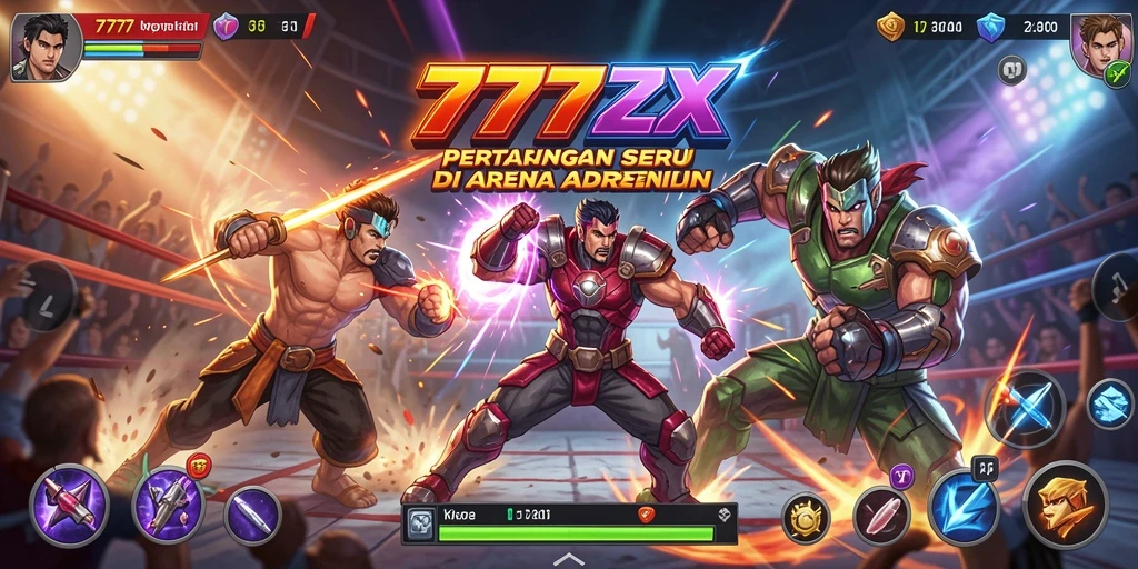 Tangkapan layar 777ZX menunjukkan aksi pertarungan yang mendebarkan.