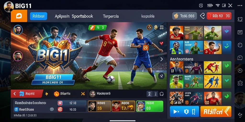 Tangkapan layar utama <strong>BIG11</strong> yang menampilkan berbagai pilihan taruhan olahraga.