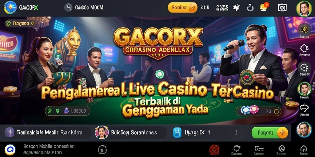 Tampilan antarmuka GACORX dengan dealer Live Casino yang menawan.