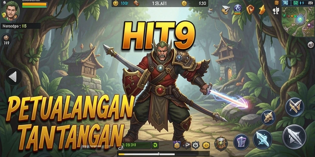 Screenshot utama HIT9 menampilkan aksi seru dalam permainan petualangan.