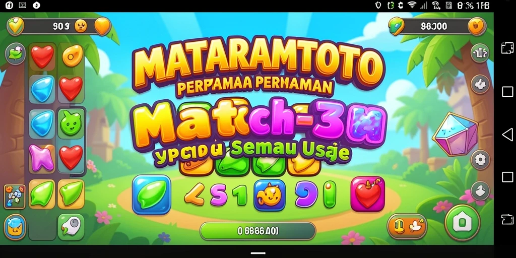 Screenshot gameplay MATARAMTOTO menampilkan kombinasi warna-warni yang menarik.