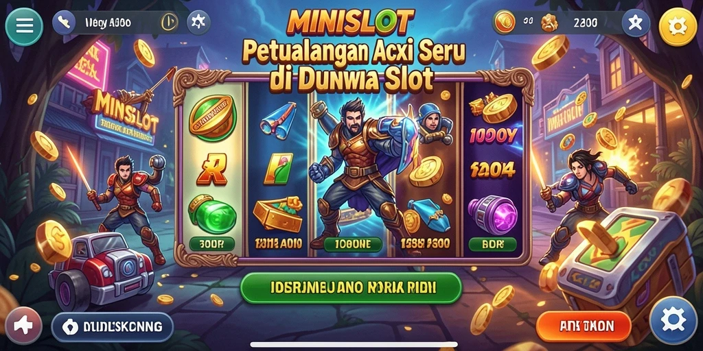 Screenshot gameplay MINISLOT dengan aksi mendebarkan saat putaran slot.