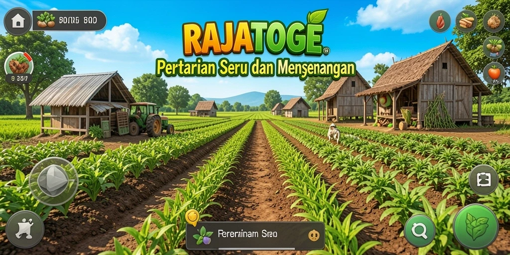 Tangkapan layar gameplay RAJATOGEL menampilkan suasana pertanian yang indah.