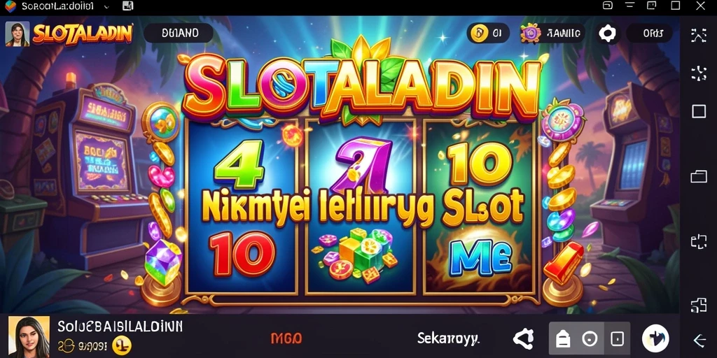 Tampilan gameplay SLOTALADIN yang penuh warna dan menarik.