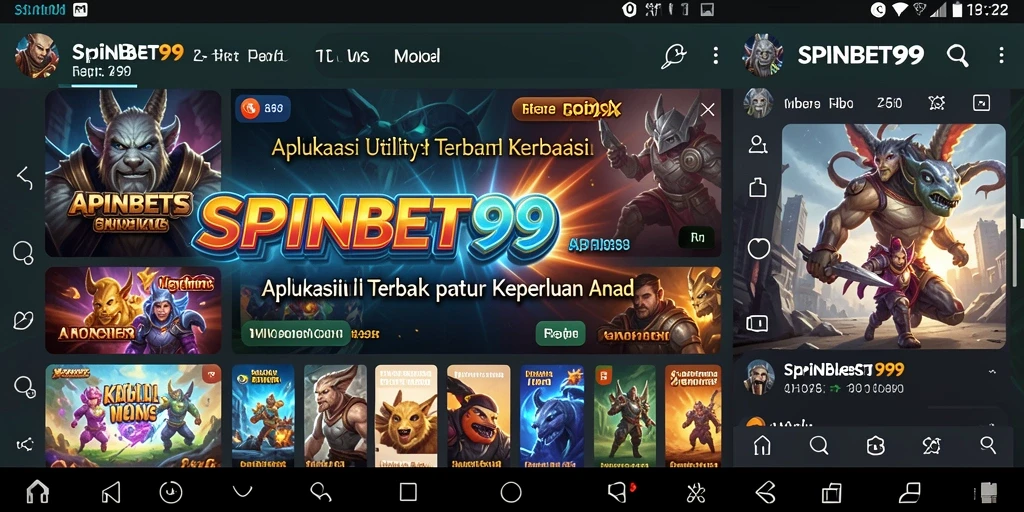 Tampilan utama SPINBET99 dengan fitur Utility yang menarik.
