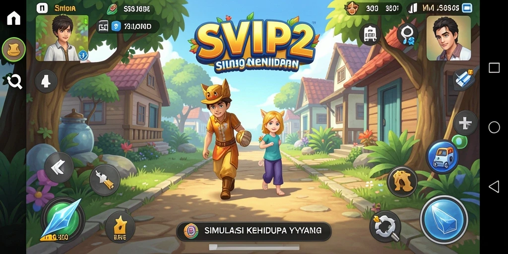 Tangkapan layar gameplay SVIP2 menampilkan karakter dengan berbagai pilihan kustomisasi.