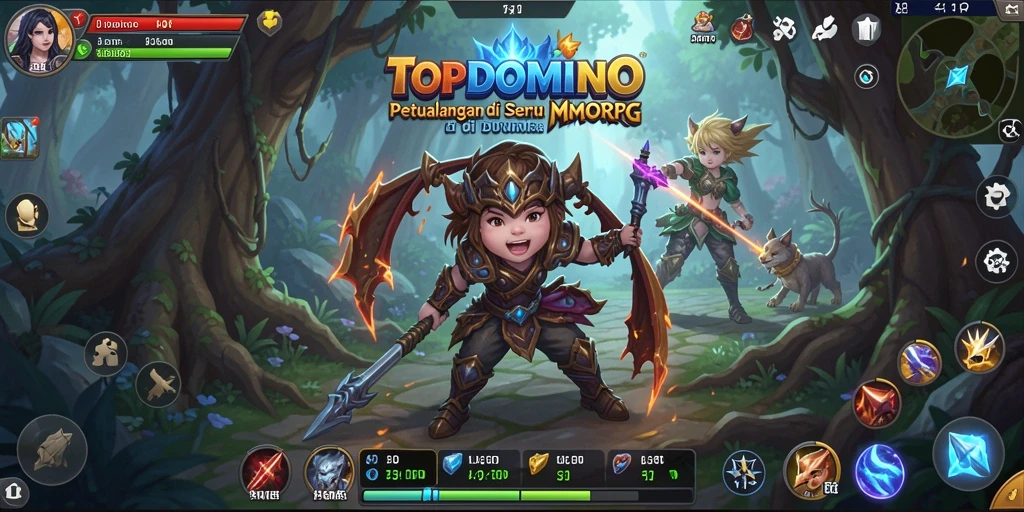 Tangkapan layar gameplay seru di dunia MMORPG TOPDOMINO.